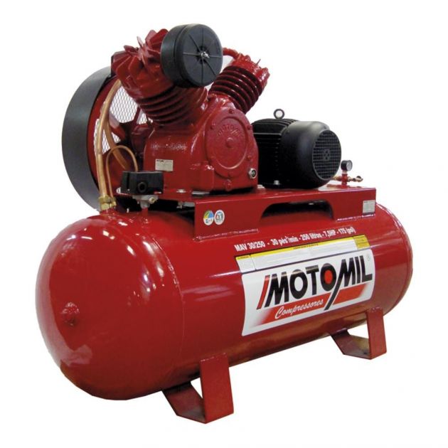 Compressor de Ar Industrial 30 Pés 250 Litros Mav 30/250 Trifásico Motomil