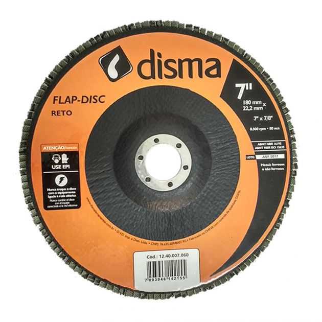 Disco Flap 7" - Grão 120 Disma
