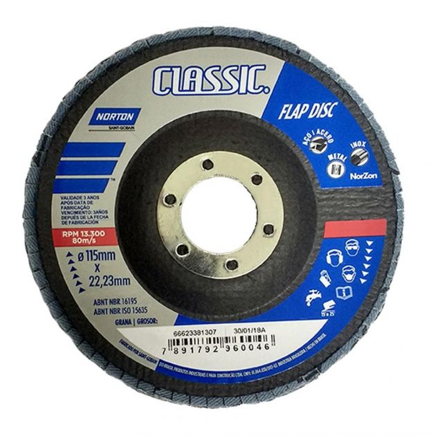 Disco Flap Classic 4,5" - Grão 120 Norton