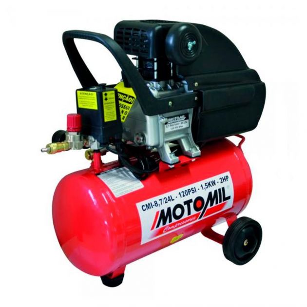 Motocompressor Cmi 8,7 24 Litros Bivolt 2hp Motomil